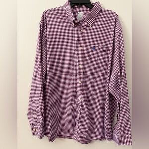 Brooks Brothers 1818 Regular Fit Mens 2XL Plaid Button Down Shirt Stretch